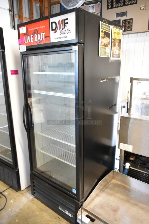 2023 Treu GDM-26-HC commercial cooler, single glass door, poly-coated racks, 115 volts, in excellent condition.