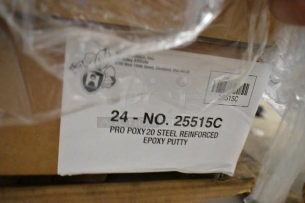 40 brand new boxes of 25515C Pro Poxy 20 Steel Reinforced Epoxy Putty, labeled for auction.