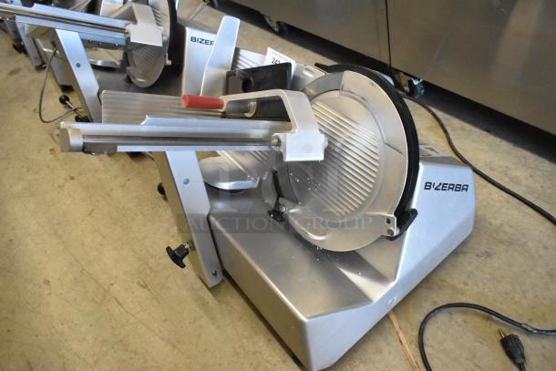 Bizerba GSP H commercial countertop meat slicer, metal finish, 120V, 1 phase, excellent condition, visible Bizerba branding.