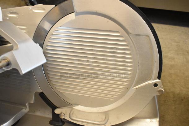 2020 Bizerba GSP H Metal Commercial Countertop Meat Slicer, 120V, 1 Phase, showcasing blade and slider detail.
