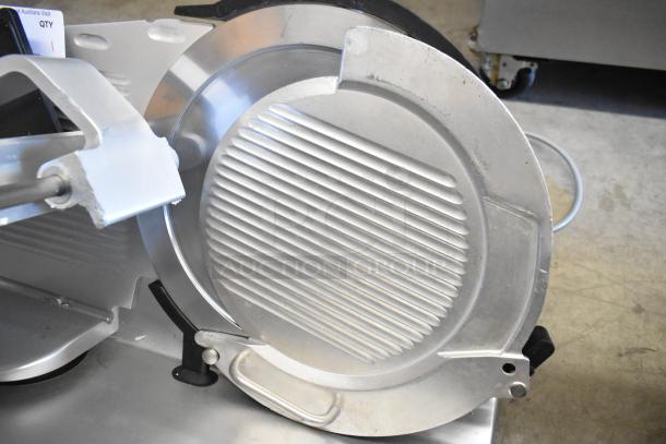 Bizerba GSP H commercial meat slicer. Metal construction, 120V, 1 Phase, countertop design. Clean blade visible.