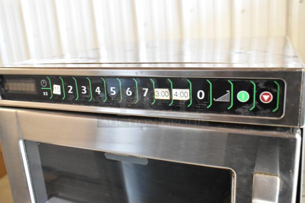 Menumaster MDC182 stainless steel commercial countertop microwave oven, control panel, 208/230V, 1 phase.