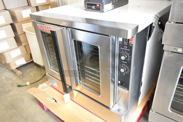 BRAND NEW 2024 Blodgett Zephaire-200-E stainless steel single deck electric convection oven, with view doors, tags showing.