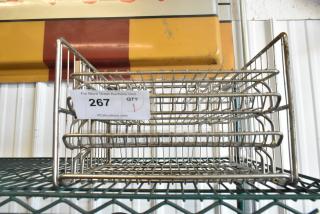 Metal pressure fryer rack, three-tier design, sturdy metal construction. Label reads "267 QTY 1" from PCI Auctions.