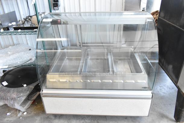 Federal Industries SN4HD refrigerated display case, metal, floor style, glass front, 120/208-240V, 1 phase, good condition.