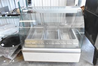 Federal Industries SN4HD refrigerated display case, metal, floor style, glass front, 120/208-240V, 1 phase, good condition.