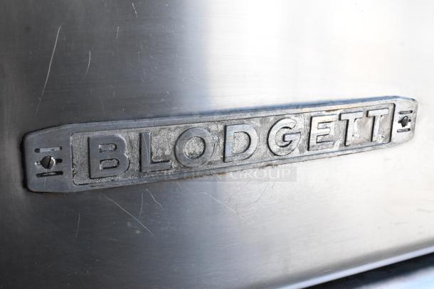 Blodgett 1201-R stainless steel pizza oven, electric, single deck, with cooking stones. Visible label showing brand name.