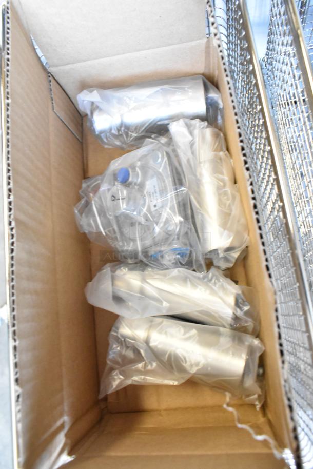 Brand new Cooking Performance Group CPG 351FCPG30L fryer parts, wrapped in plastic, inside a cardboard box.