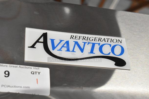 Brand new Avantco 178A19RHC stainless steel commercial cooler with poly coated racks, commercial casters, and 115 volts power.