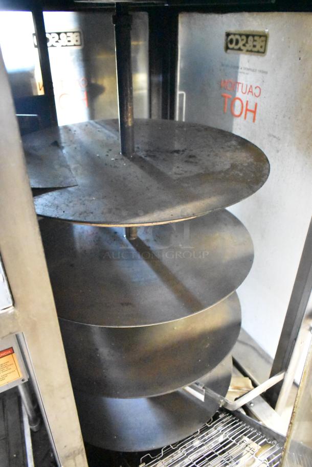 BE&SCO stainless steel commercial flour tortilla press/oven combo, Model Beta 900, natural gas, 240V, 1 phase, fair condition.