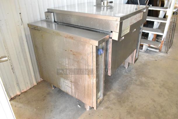 Electrolux stainless steel commercial braising pan, 208 volts, 3-phase, floor style, visible wear, auction item.