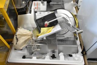 BRAND NEW! 2024 Bizerba GSP H Metal Commercial Countertop Meat Slicer w/ Blade Sharpener. 120 Volts, 1 Phase. Tested and Working! - Item #1201933