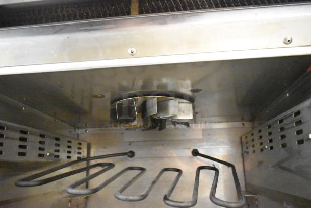 QNC GF5 Stainless Steel Electric Fryer; commercial countertop, ventless, greaseless, 208V, 1 phase, interior view.