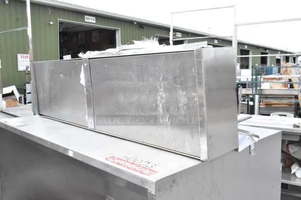 4' CaptiveAire 4830 ND-2 stainless steel commercial grease hood with make-up air vent, visible minor wear, model labeled "H0073".