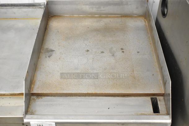 Southbend HDG-24 stainless steel commercial countertop natural gas griddle. Shows signs of use on cooking surface.