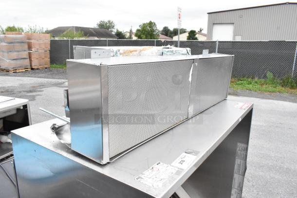 CaptiveAire 4830 ND-2 stainless steel grease hood with make-up air vent, 4', in good condition, visible labels.