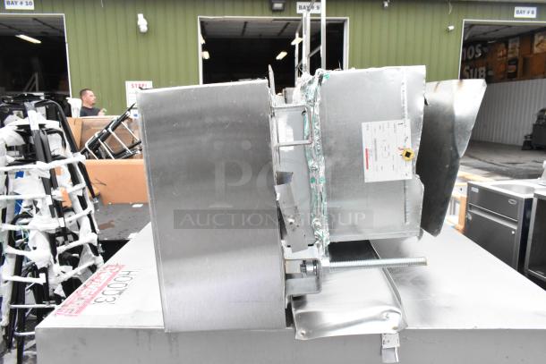 4' CaptiveAire 4830 ND-2 stainless steel commercial grease hood with make up air vent, visible label with specifications.