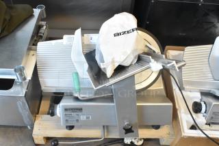 2023 Bizerba GSP HD commercial meat slicer, metal finish, with blade sharpener, 120V, 1 phase, excellent condition.