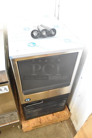 2024 Hoshizaki KM-81BAJ stainless steel undercounter crescent cube ice machine, new, with 38 lb. bin, 115V, 1 Phase.