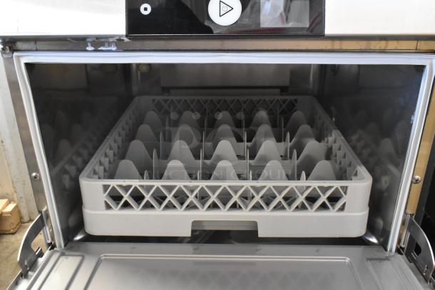 BRAND NEW Hobart LXGNR Advansys stainless steel undercounter glass washer, visible interior rack, 2025 model, energy recovery.