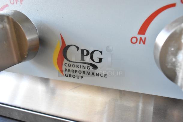 Brand new 2023 Cooking Performance Group 6-burner gas range controls, model 351RCPG36NL, 132,000 BTU, stainless steel.