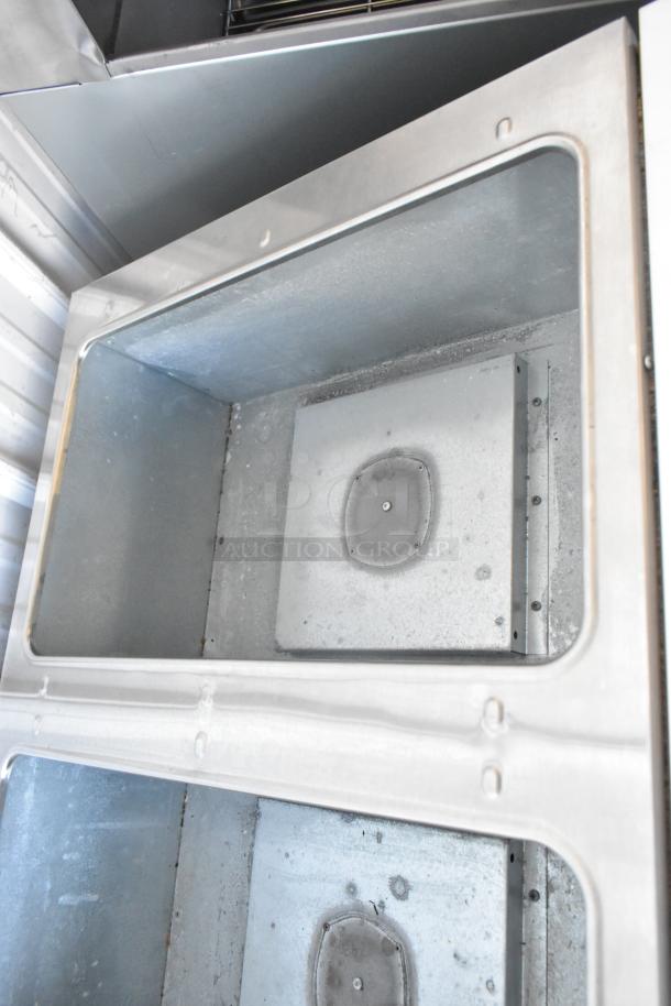 2022 Eagle HT3-LP stainless steel 3 bay steam table, propane gas, 10,500 BTU, with under shelf. Clean condition.