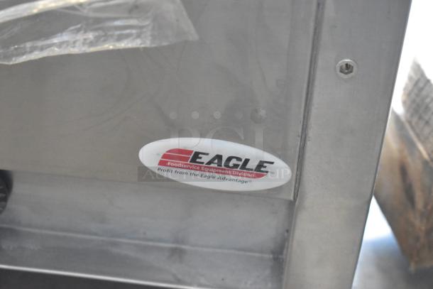 BRAND NEW SCRATCH AND DENT Eagle DHT2-120 Stainless Steel Two Pan Electric Hot Food Table, 120V, 1 Phase. Eagle logo visible.