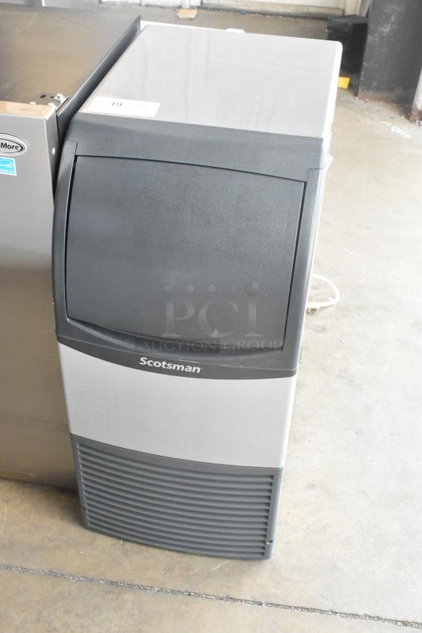 BRAND NEW 2025 Scotsman CU0715MA-1A stainless steel undercounter ice machine, 80 lb capacity, 115 volts, 1 phase, visible scratch and dent.