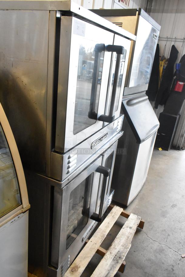 Southbend B Series stainless steel convection ovens with view-through doors, thermostatic controls, and metal racks.