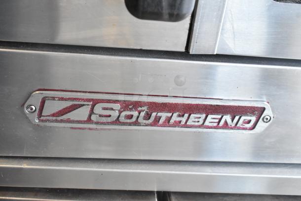 Southbend B Series stainless steel convection oven, view-through doors, metal racks, thermostatic controls, logo visible.