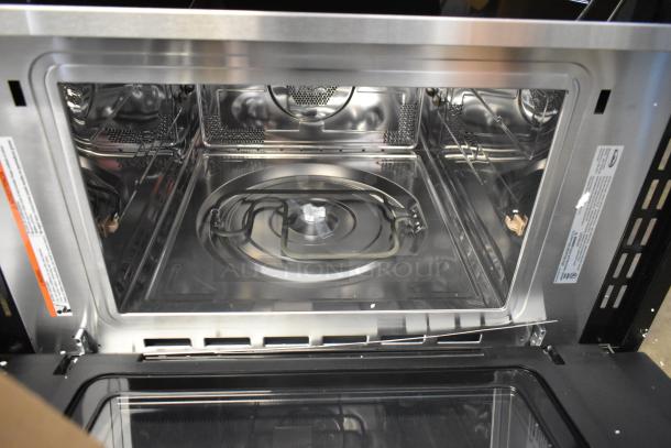KoolMore KM-CWO30-SS stainless steel built-in microwave with convection oven and air fryer, interior view, brand new.