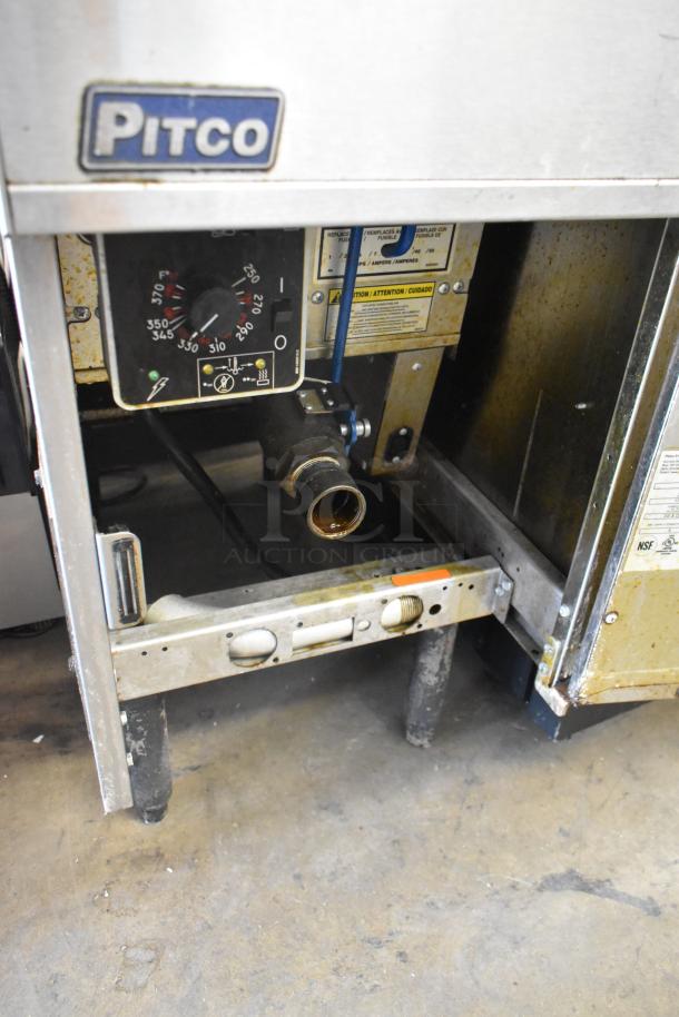 2018 Pitco Frialator SE14 stainless steel commercial deep fat fryer with control panel, 208V, 3-phase, in used condition.