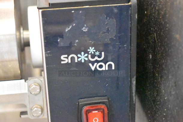 2020 Snow Van NSD-151MW, stainless steel ice flaking machine, 220 volts, 1 phase, visible brand logo and power switch.