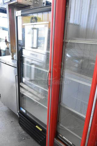 Imbera VR12 commercial single door reach-in cooler, glass door, poly coated racks, 115V, 1 phase, good condition.
