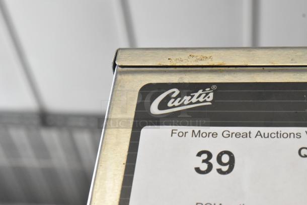 Curtis TP2T10A3159 Stainless Steel Commercial Double Coffee Machine, 220V, 1 Phase. Features Curtis label.