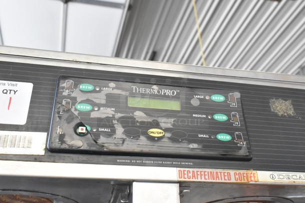 Curtis TP2T10A3159 stainless steel commercial countertop double coffee machine. Features brew size options; 220V, 1 phase.