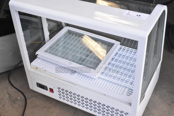 BRAND NEW with scratches: KoolMore CDC-3C-WH Countertop Display Refrigerator, 3.6 Cu Ft, 115V, 1 Phase, glass panel.