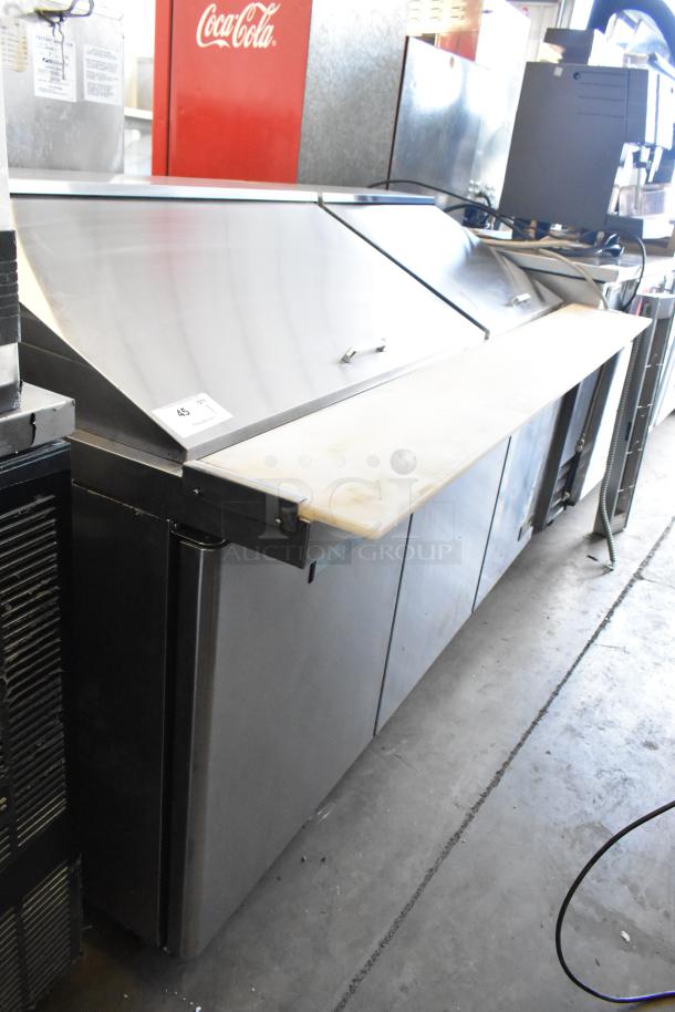 2019 Bison BST-72-30 stainless steel prep table, mega top, 115 volts, 1 phase, commercial use, excellent condition.