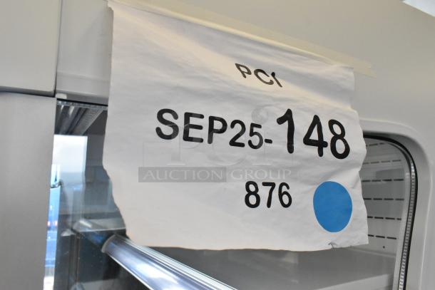 Brand new Avantco 189WVAC28HC white refrigerated air curtain merchandiser, 110-120V, 1 phase, minor scratches and dents.