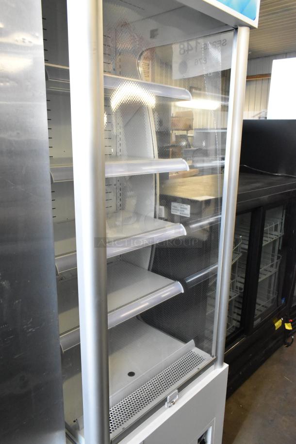 Brand new Avantco 189WVAC28HC commercial white refrigerated air curtain merchandiser, metal, 110-120V, 1 Phase.