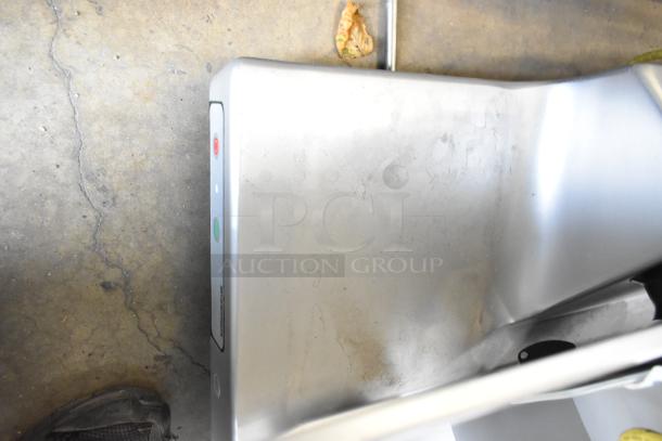 2022 Bizerba GSP H Meat Slicer, metal, countertop model, 120V, 1 Phase, lightly used, minimal wear visible.