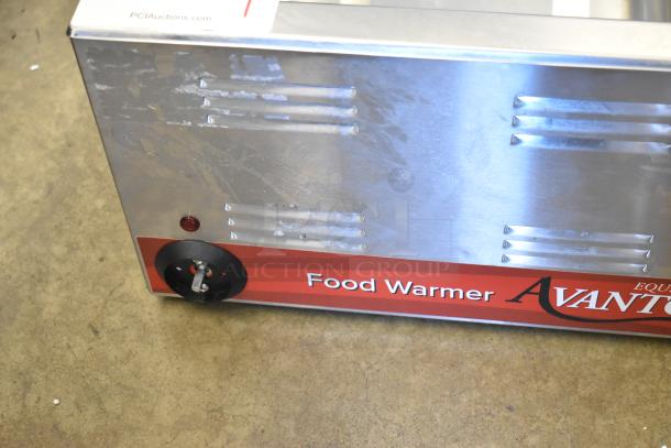 2022 Avantco 177W50 stainless steel food warmer, 120V, 1 phase, countertop model with visible temperature control dial and minor surface wear.