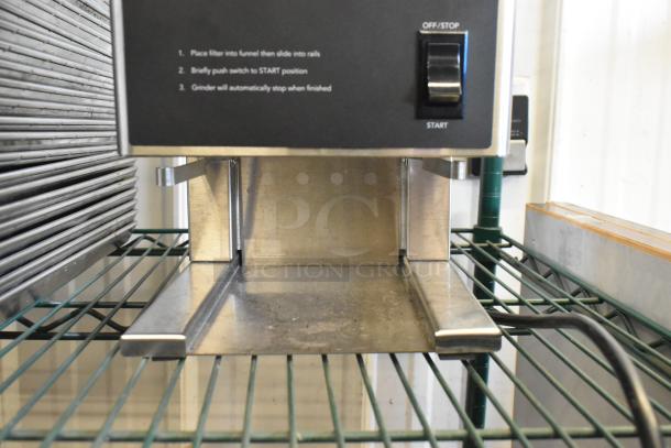 2024 Bunn LPG stainless steel commercial coffee bean grinder, countertop model, 120 volts, excellent condition.