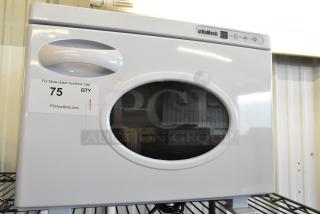 RoMech Countertop Towel Warmer, 110V, 1 Phase, with digital controls. White unit in excellent condition, model features oval window.