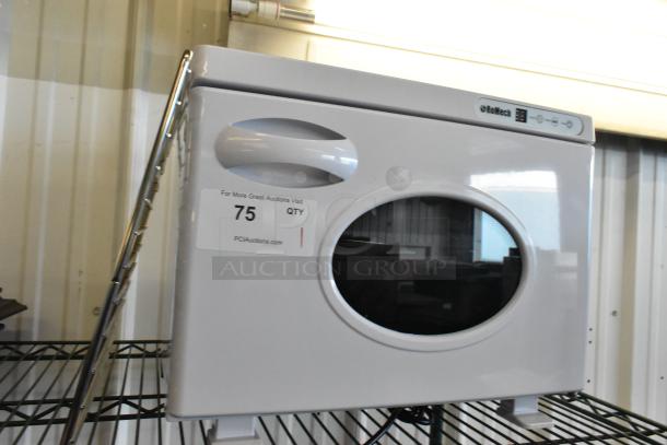 RoMech Countertop Towel Warmer, 110V, 1 Phase. Visible interface with buttons. Auction tag indicates item number 75.