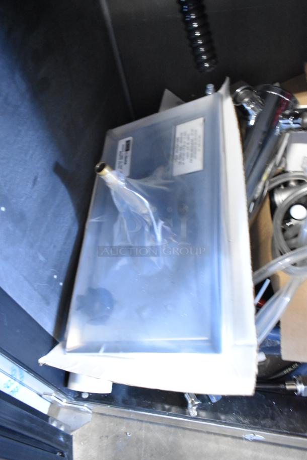 2018 Perlick DDS36 stainless steel beer dispenser, new scratch and dent, two 1/4 keg capacity, stock image, 115V, 1 Phase.