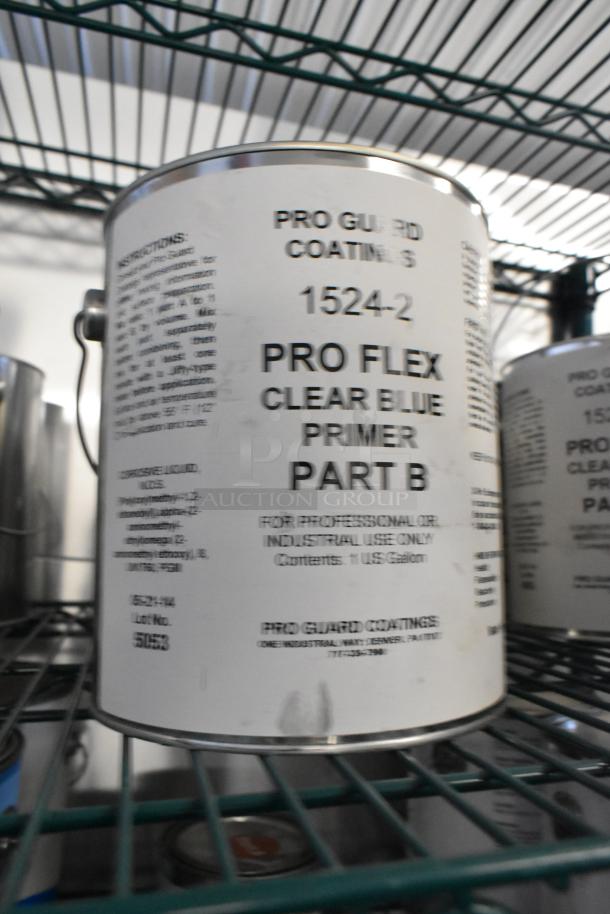 Pro Guard 1524-2 Pro Flex Clear Blue Primer Part B, industrial use, 1-gallon can, lot 51553, on shelf.
