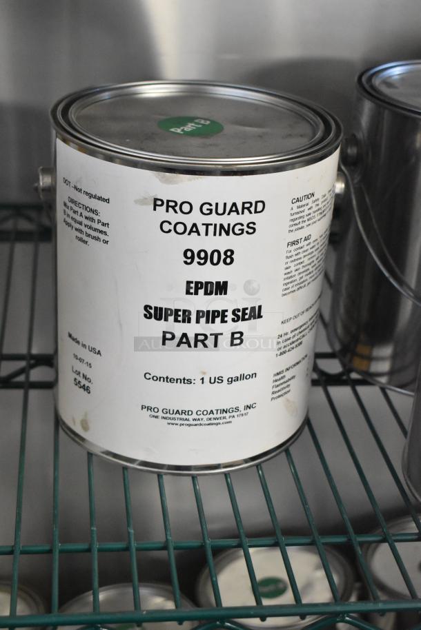 Pro Guard 9908 Super Pipe Seal Part B, 1 gallon can, EPDM, suitable for sealing pipes. Made in USA, Lot No. 5546.