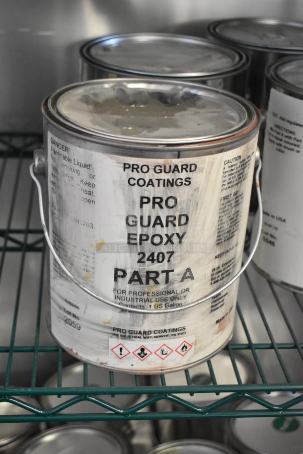Pro Guard 2407 Epoxy Part A, 1-gallon can. Professional/industrial use. Includes hazard symbols.