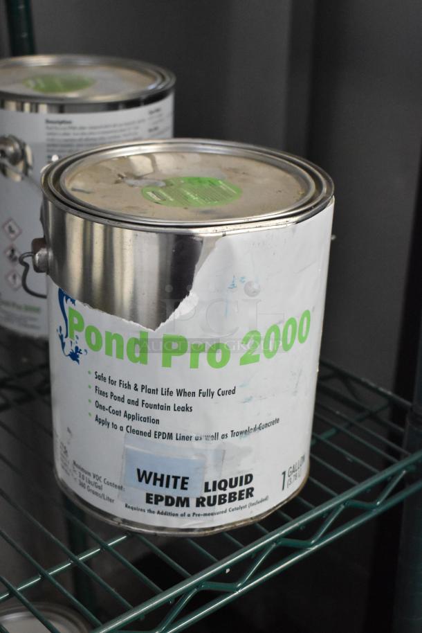 8 Pro Guard chemicals including Pond Pro 2000 White Liquid Rubber, 1-gal can; visible label details applications and safety.